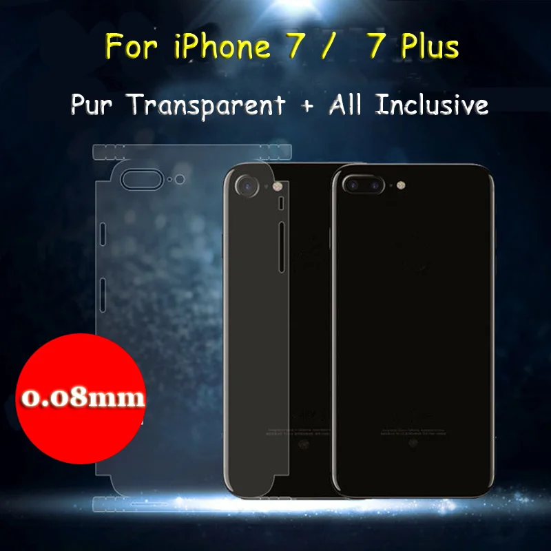 

2 Pcs For Apple iPhone 7 / 7 Plus Ultra Thin Full Coverage Protection Back Clear Film Pure Transparent Screen Protector