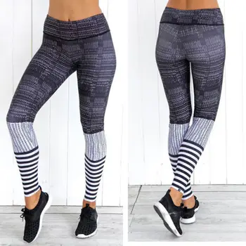 

Women Workout Long Slim Leggings Fitness Leggings Jumpsuit Patchwork