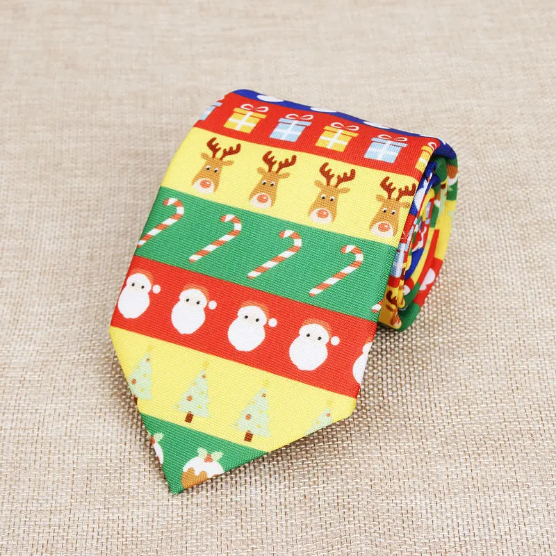 Casual Christmas print neck tie with festive patterns9