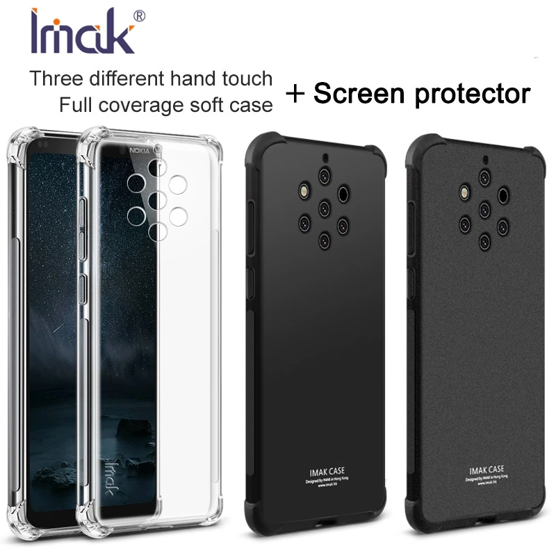 IMAK For Nokia 9 PureView Case Cover Shockproof Airbag TPU Silicone Back + Screen Protector |