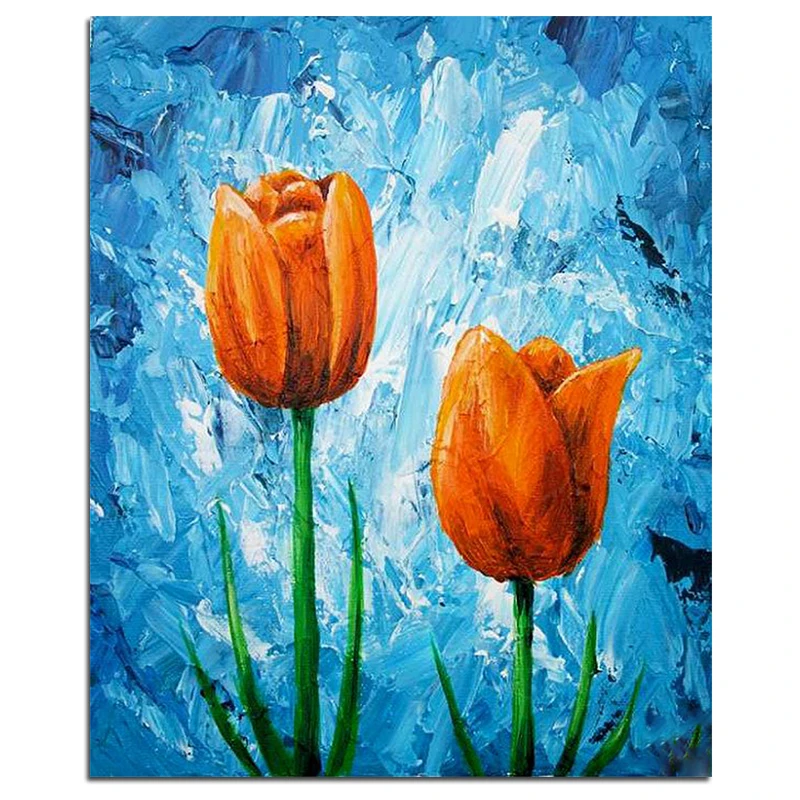 &quotOrange Tulips&quot5D DIY Diamond Painting Full Square Flowers Embroidery Picture of Rhinestones Mosaic Decor | Дом и сад
