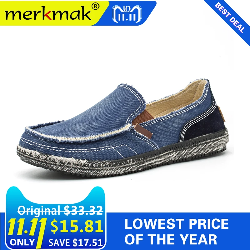 

Mermak 2018 Fashion Men Canvas Shoes Breathable Casual Moccasins Slip On Soft Flats Vintage Driving Loafers Spring Summer