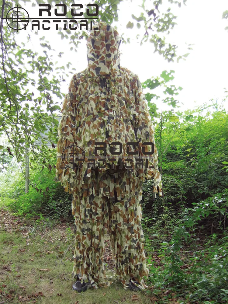 ROCOTACTICAL вездеход легкий дышащий камуфляж Ghillie костюм Voice Silent All Climate Camo Auscam DPCU Ghilly костюм