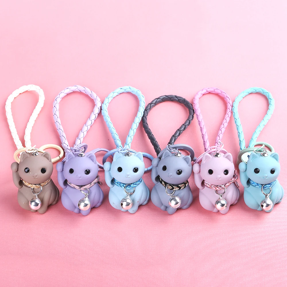 Encantadores llaveros de dibujos animados gatos de la suerte niños mujeres gatito campanas de cuero Portachiavi llaveros Chaveiro llavero ricos encantos regalos Encantadores llaveros de dibujos animados gatos de la suerte niños mujeres gatito campanas de cuero Portachiavi llaveros Chaveiro llavero ricos encantos regalos