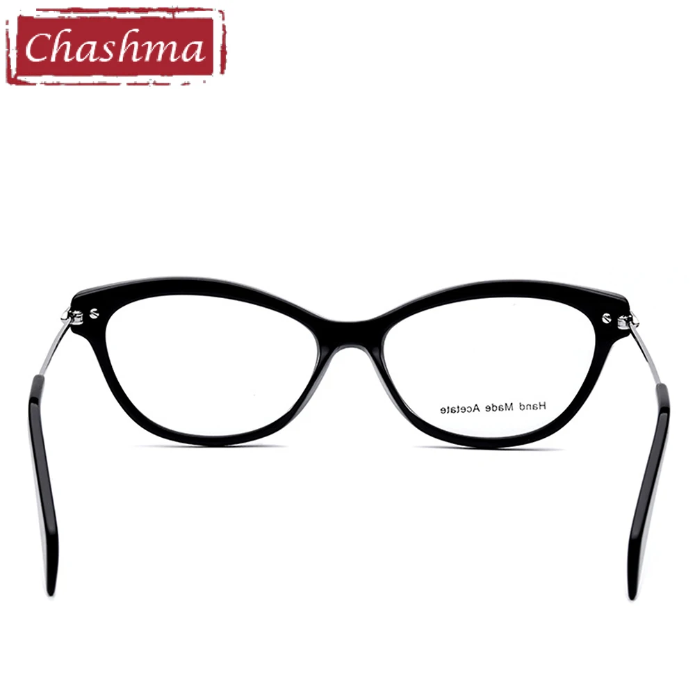 Женские ацетатные очки Chashma брендовые трендовые кошачий глаз в маленькой оправе