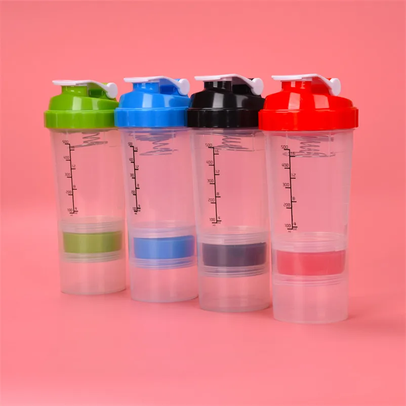 

Assembly Shake Bottle Portable Protein Powder Storage Container Shaker Bottle for Milkshake Botellas De Agua Shaker Protein Gym