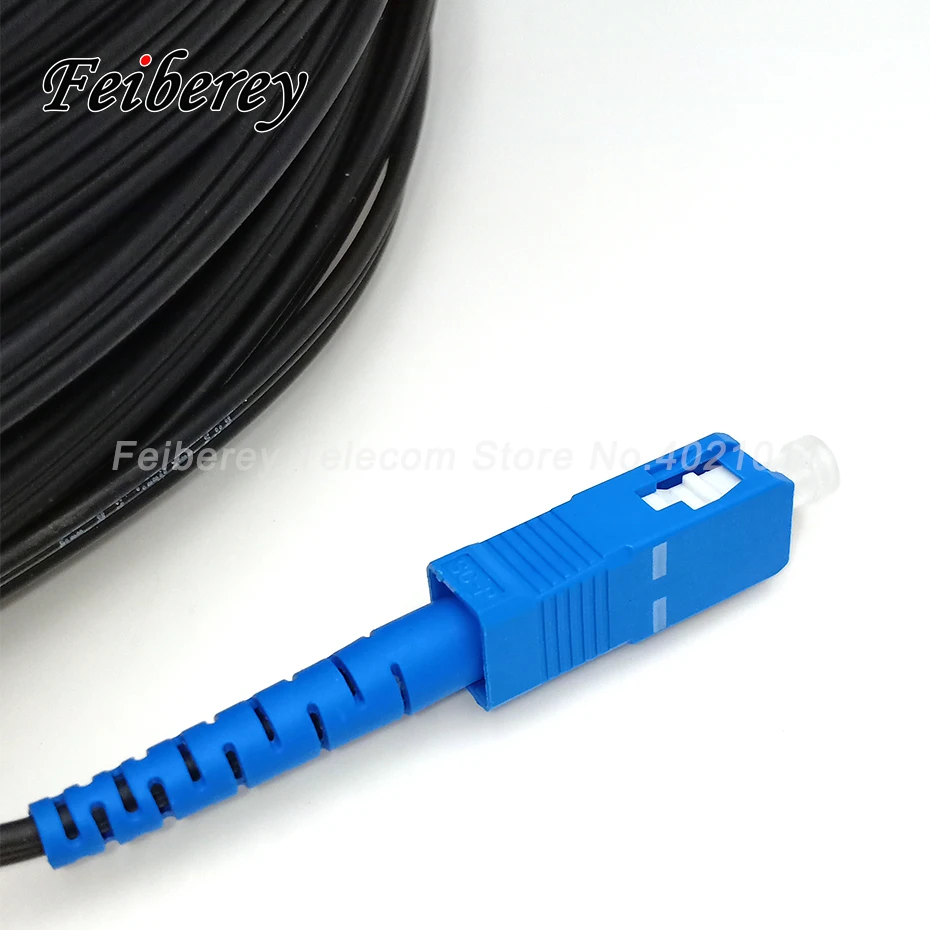 30 м SC в SC волоконно-оптический кабель Соединительный джемпер открытый SM Simplex G657A один волоконный 3 стальной провод SC/UPC Drop кабель для FTTH
