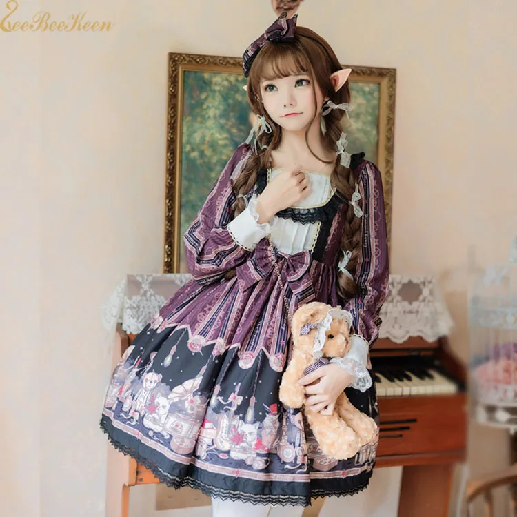 

Girl Sweet Lolita Dress Cute Girls Princess Dress Halloween Cosplay Anime Vestido Lolita Clothes Adult Summer Costume For Women