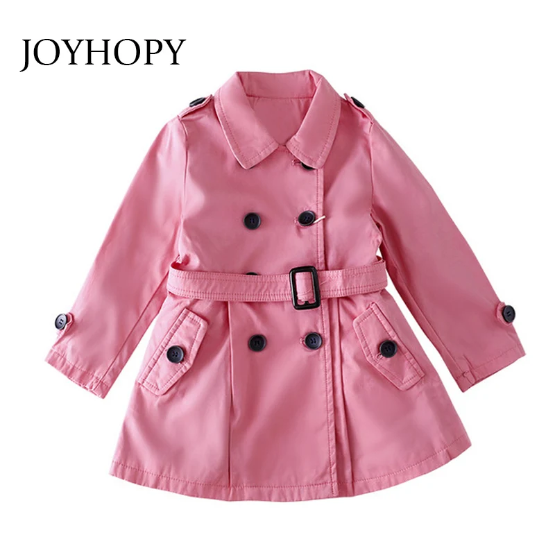 

JOYHOPY Autumn Girls Long Jackets Coat Toddler Baby Clothes Pocket Kids Trench Coat Outerwear Tops Kids Girl Clothes