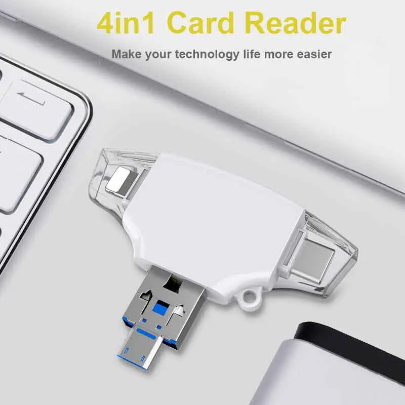 Картридер INGELON SD/Micro SD TF OTG адаптер для смарт карт памяти iPhone iPad MacBook air ноутбука