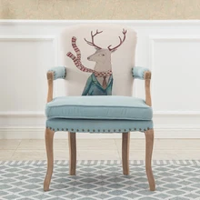 European American style solid wood dining chair retro old style armchair negotiation casual coffee shop Creative chair