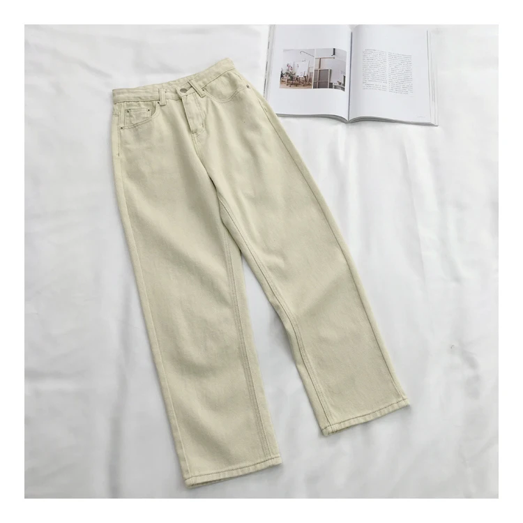 Эластичные белые джинсы с высокой талией женские джинсовые брюки, Капри винтажные женские джинсы бойфренды для женщин прямые джинсовые брюки