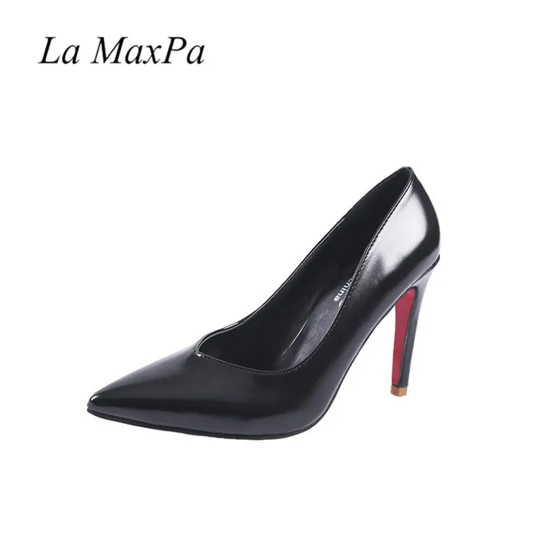 La MaxPa/фирменный дизайн; коллекция года; модные туфли-лодочки; женская обувь на тонком высоком каблуке 10 см; элегантная женская обувь; цвет черный, коричневый; zapatos mujer
