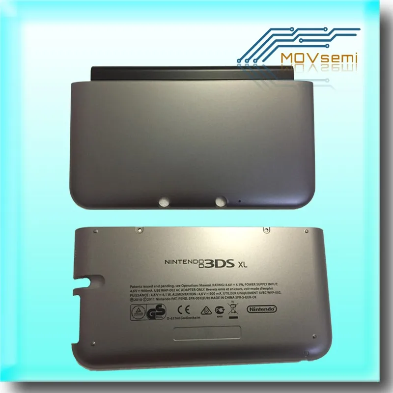 Siliver Color for 3DS XL LL console case cover faceplate top & bottom