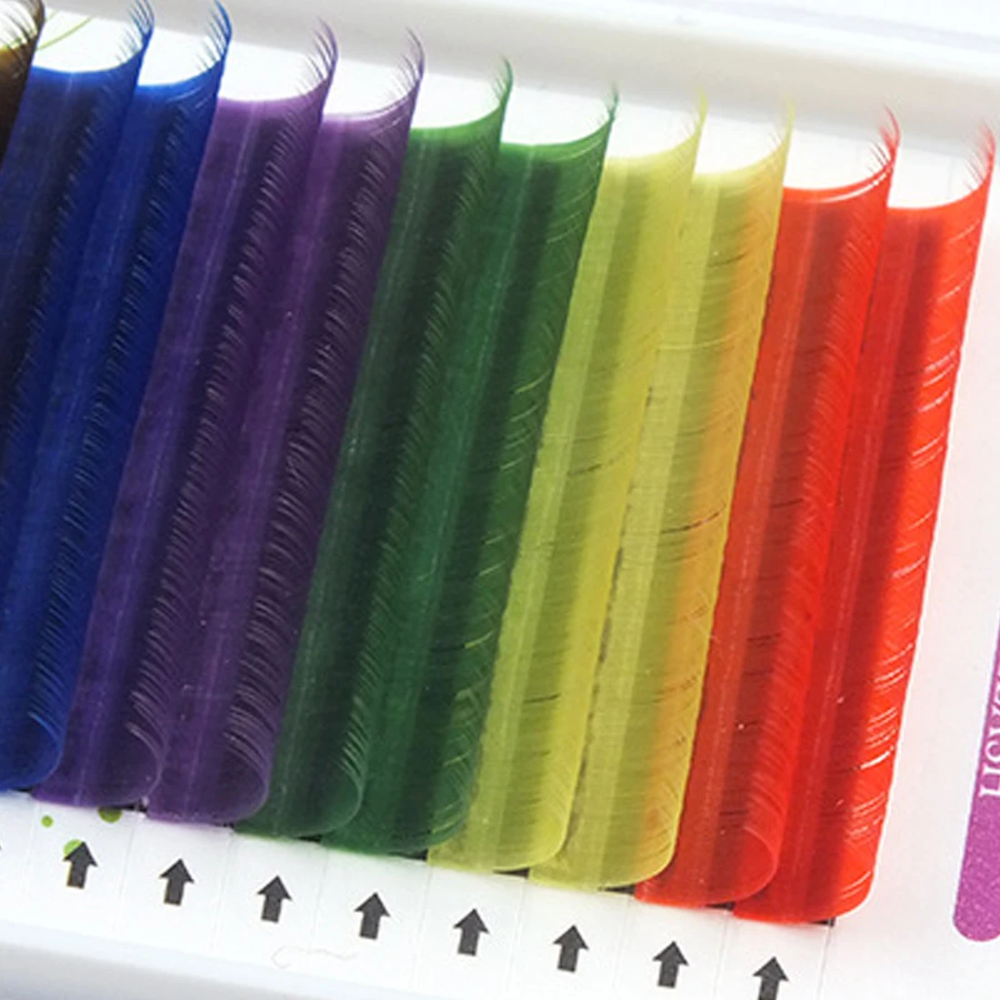 

Hot 12Rows/Set 6Colors Natural False Eyelash Extension Mixed Rainbow 0.1mm Colorful Individual Eyelashes Beauty Makeup Tool