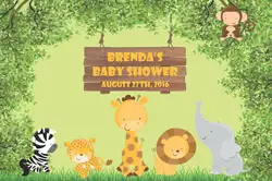 Пользовательские Jungle safari Животные Baby Shower 1st на день рождения фоне высокого качества Компьютер печати вечерние фотостудия фон