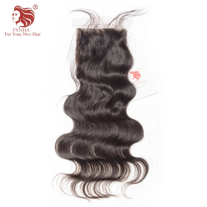 [FYNHA]Brazilian Body Wave Silk Base Lace Closure Virgin Hair Natural Color 100% Human Hair Free Shipping body-wave