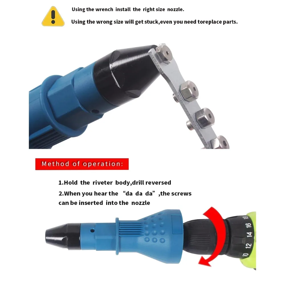 Электрический заклепочный гаечный пистолет GHIXACTO инструмент для клепки беспроводной клепальный сверлильный адаптер вставной гаечный инструмент клепальный сверлильный Адаптер 2,4-4,8 мм