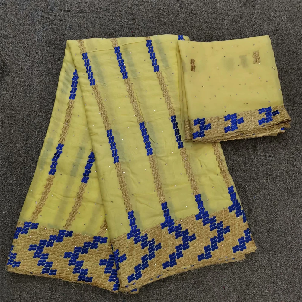 

Beautiful Guipure bordered African Swiss voile lace fabric Lurex embroidery cotton lace 5 yards per piece