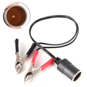 

1 Pc New Universal Car Battery Pump Alligator Clip Charger Cable Terminal Clip-on Cigarette Lighter Power Socket Adapter Adaptor