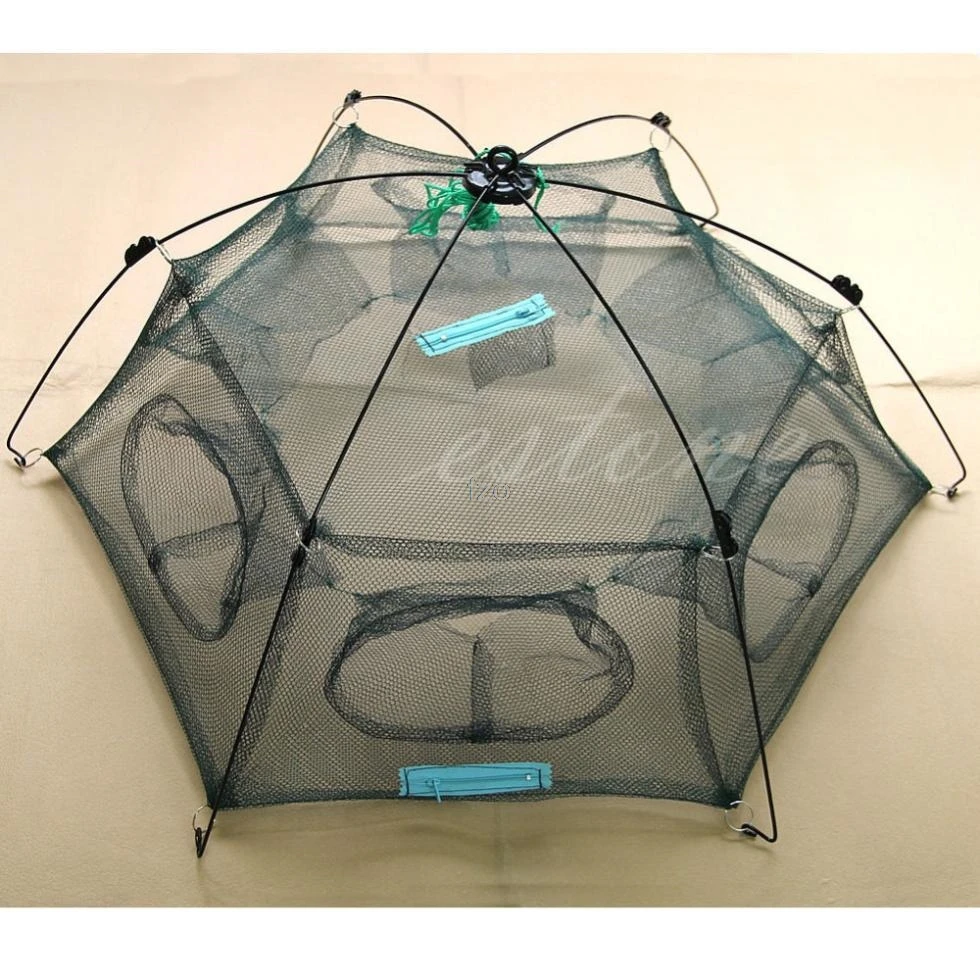 

New1 SET Folded 80cmX40cm Floding Crab fish Minnow Fishing Trap Cast Net