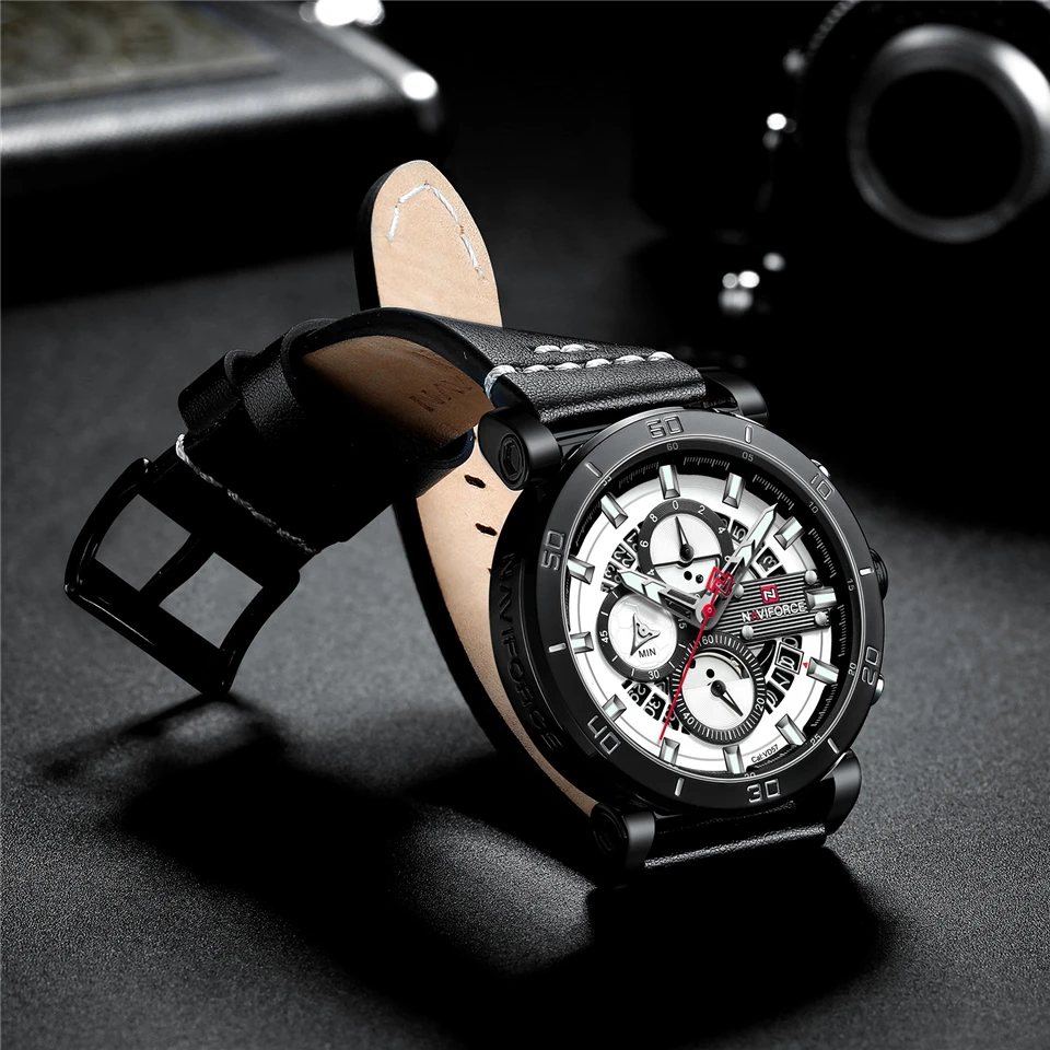 

Man Watch Top Brand Luxury Leather Quartz Mens Watch Automatic NAVIFORCE Sports Date Clock Male Army Military Waterproof Wrist