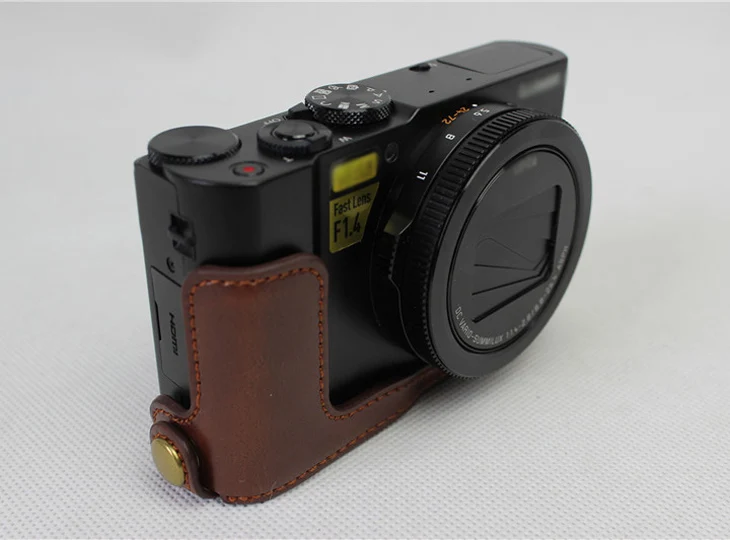 Новая камера половина мешок нижний чехол для Panasonic Lumix LX10 L-X10 LX15 PU кожаный чехол с батарейным отсеком