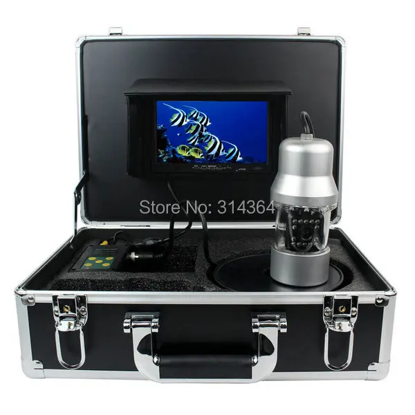 

1/3 SONY CCD Effio-E 700TVL Underwater Fishing Camera Fish Finder 7" TFT LCD Monitor 20M Cable 14pcs White LED Rotate 360 Degree