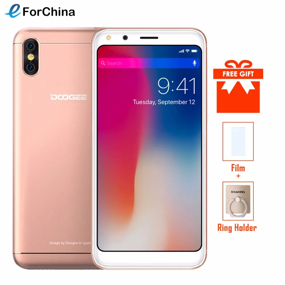 

DOOGEE X53 5.3" 18:9 Mobile Phone Android 7.0 MTK6580M Quad Core 1GB RAM 16GB ROM 5MP Dual Rear Cameras 3G WCDMA Cell Phone OTA