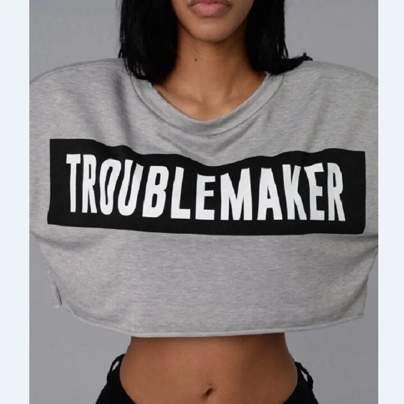 

Midriff-baring Letter Printed Hoodies Womens Cropped Hoodie Sweatshirt Tops Ladies Hooded Sweatshirt Pullover Jumper Coat