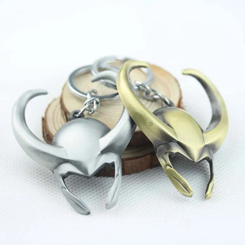 

Loki Helmet Figure Keychain Thor comic marvel the avengers metal key chain movie accessories keyring mask