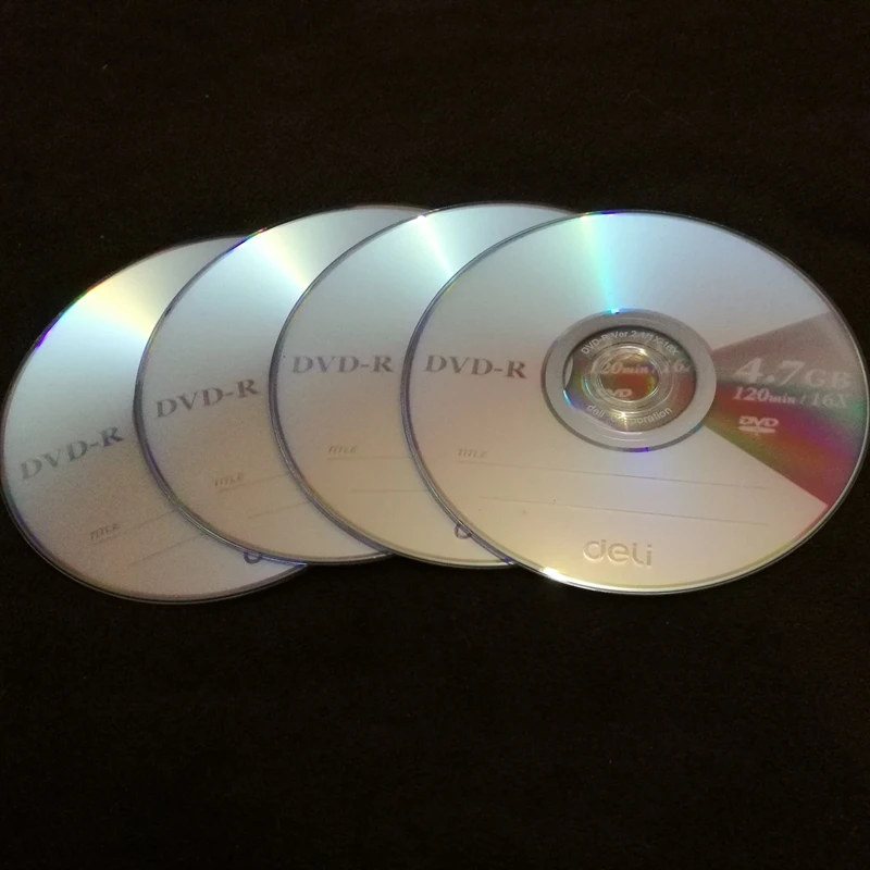 4 шт./лот Deli 3724 DVD-R пустой диск записываемый DVD один чип записываемый Цифровой Универсальный диск 4,7 ГБ/120 мин/16x DVD-R диск