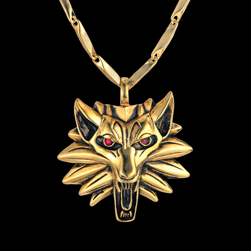 Buy Wolf Head Pendant Necklaces Men Wholesale