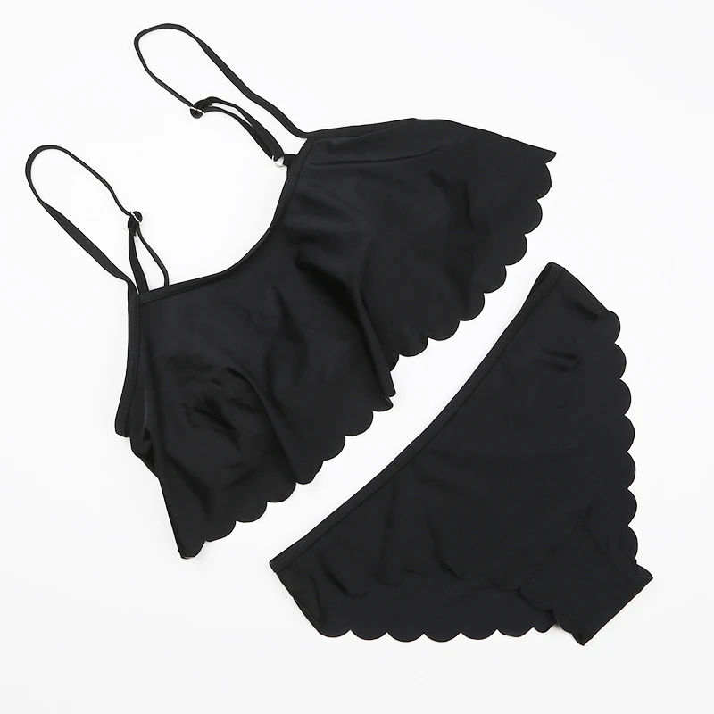 

Swimwear 2018 Sexy Push Up Balck Bikinis Set Low Waist Two Piece Swimsuit Bathing Suit With Women Swimming Biquini Beachwear