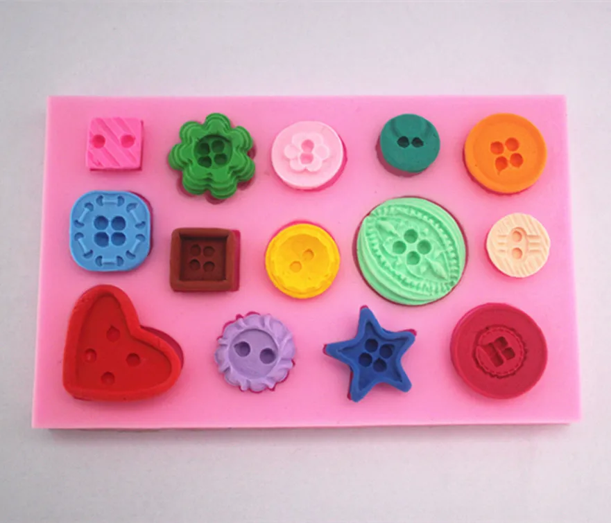 Wholesale Silicone mold K219 kinds of buttons shape clay mold