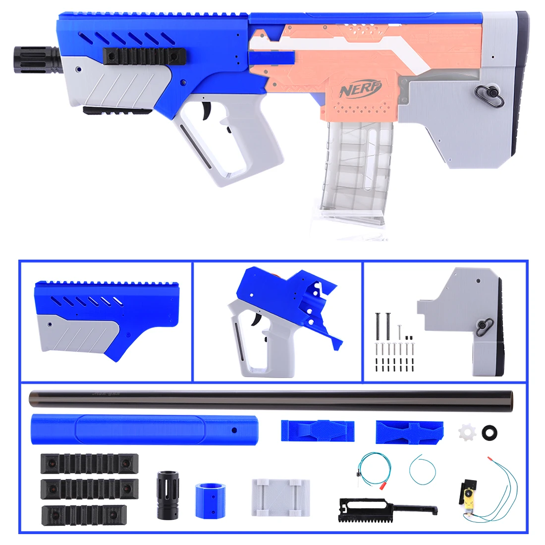 

XSW STF Appearence Full-Automatic MXD-1 Modified Kit With 50cm Mengun Long Accurate Barrel For Nerf Stryfe Modification Kits