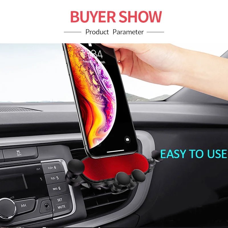 Car Phone Holder Air Outlet Gravity Sensor Phone Holder For iPhone X XS