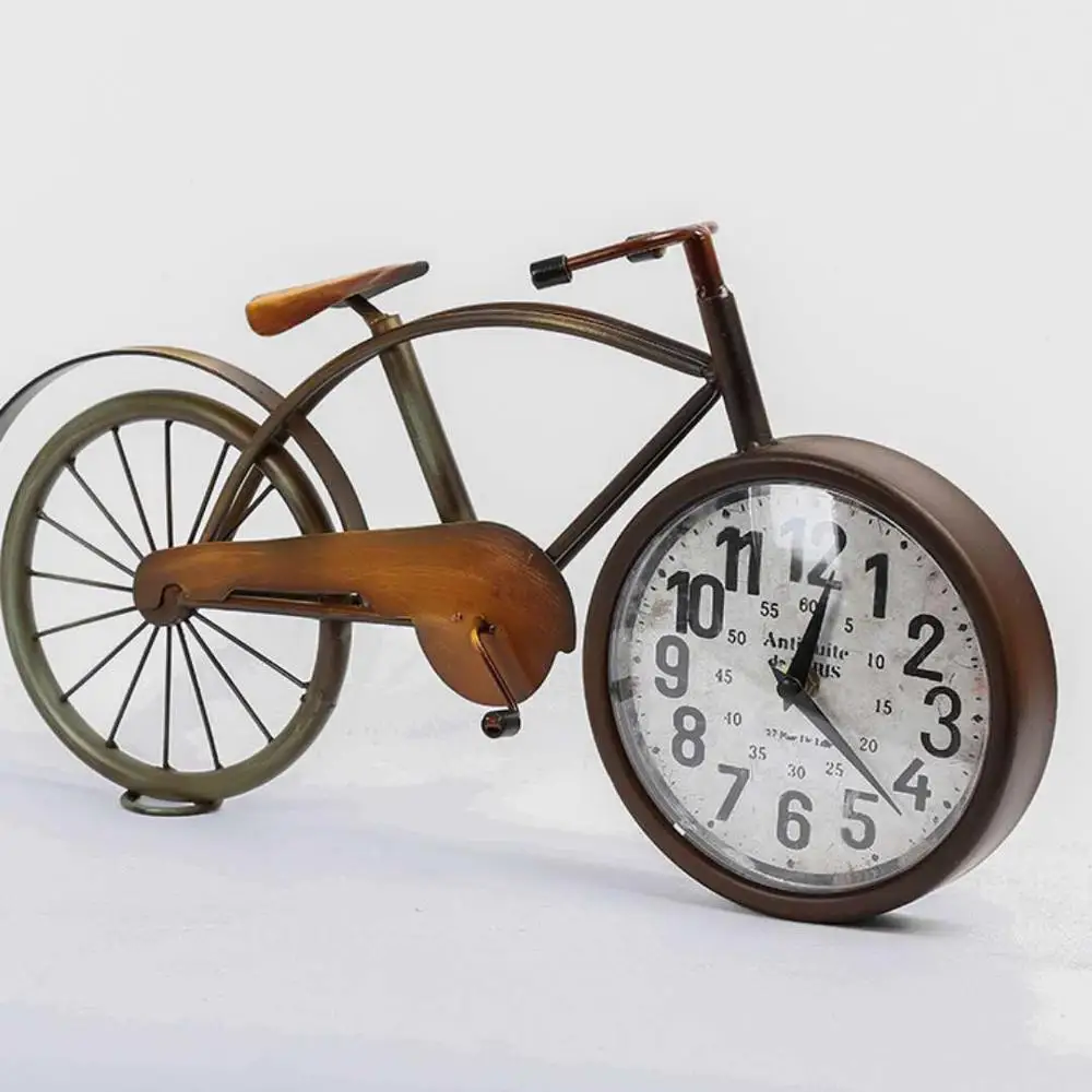 Европейские ретро простые домашние часы Креативный велосипедный стиль новые часы различные украшения интерьера 3 - Цвет: Коричневый