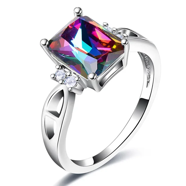 ROXI 18Styles Mysterious Rainbow Rings For Women Men CZ Purple Silver 
