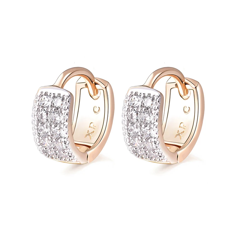 

Aliexpress Sale 2019 Gold-Color Earring For Women Bijoux CC Hoop Earrings Brincos CZ Zircons Earings Free Shipping 3E18K-20