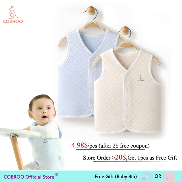 Newborn Baby Vest 100 Cotton Kids Vests & Waistcoats 6 12 Month Infant