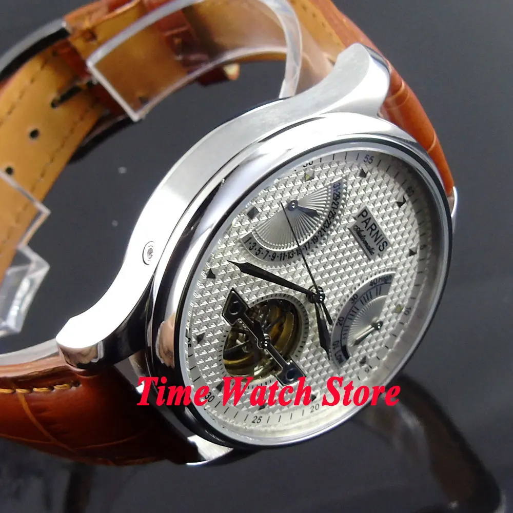 Модные мужские часы Parnis 43 мм с функцией автоматического движения|wristwatch mens|wristwatch