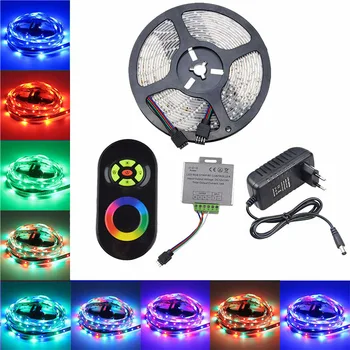 

5m IP65 2835 Waterproof RGB LED Strip RGB led tape with RF touch wireless dimmer controller rgb led ribbon for New Year 10M 15M