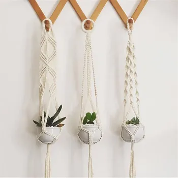 

Unique Handmade Macrame Hanging Decorations Bohemia Decor Flower Pot Home Decor Retro Girls Room Baby Indian Decor
