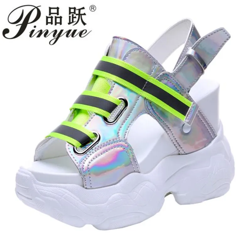 

2019 Summer Women's Sandals Wedge Platform Shoes High Heels Sandals For Women 11CM Heels Gladiator Sandal Summer Casual Sneakers