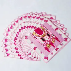 16 шт одноразовые Розовый Замок принцессы тематические бумажные салфтки девушки декор для вечеринки в честь Дня рождения поставки