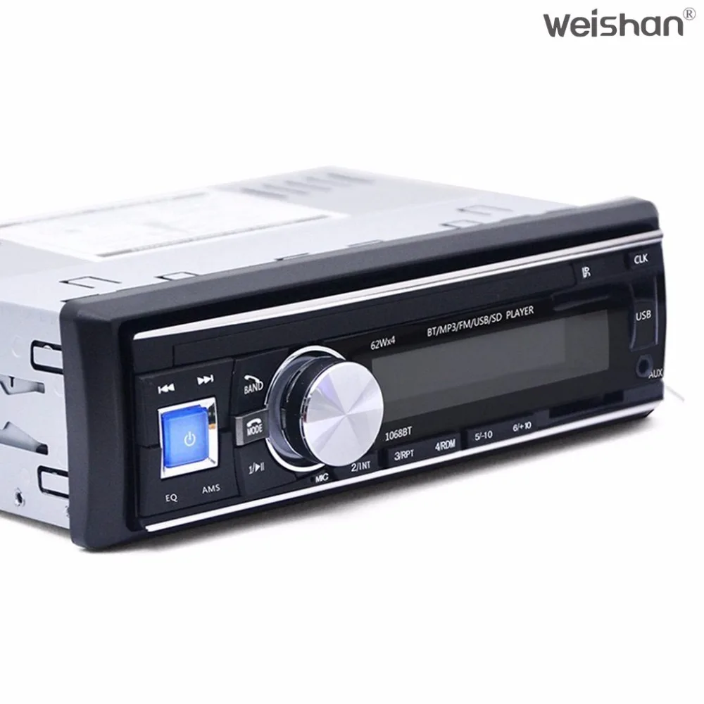 

weishan 1608 Bluetooth Auto Car FM Radio Stereo Audio Player Support Handsfree Call AUX / MP3 / USB / SD Card + Remote Control