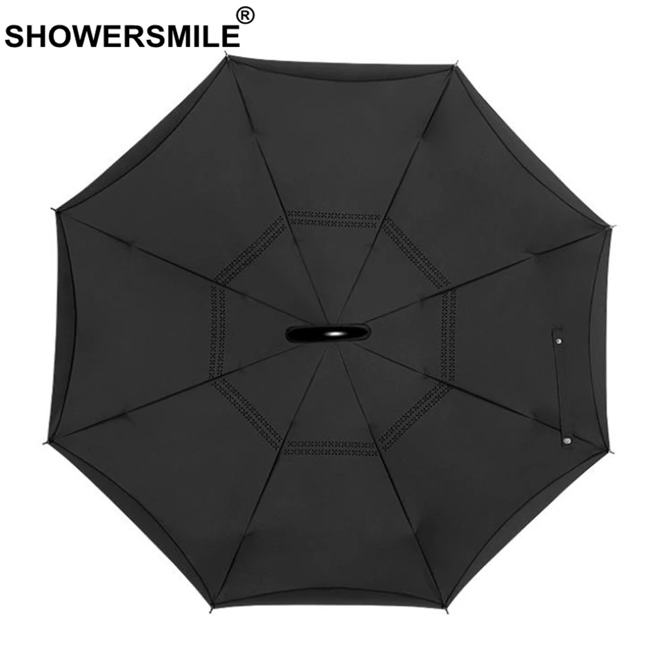 SHOWERSMILE перевернутый автоматический мужской высококачественный черный складной