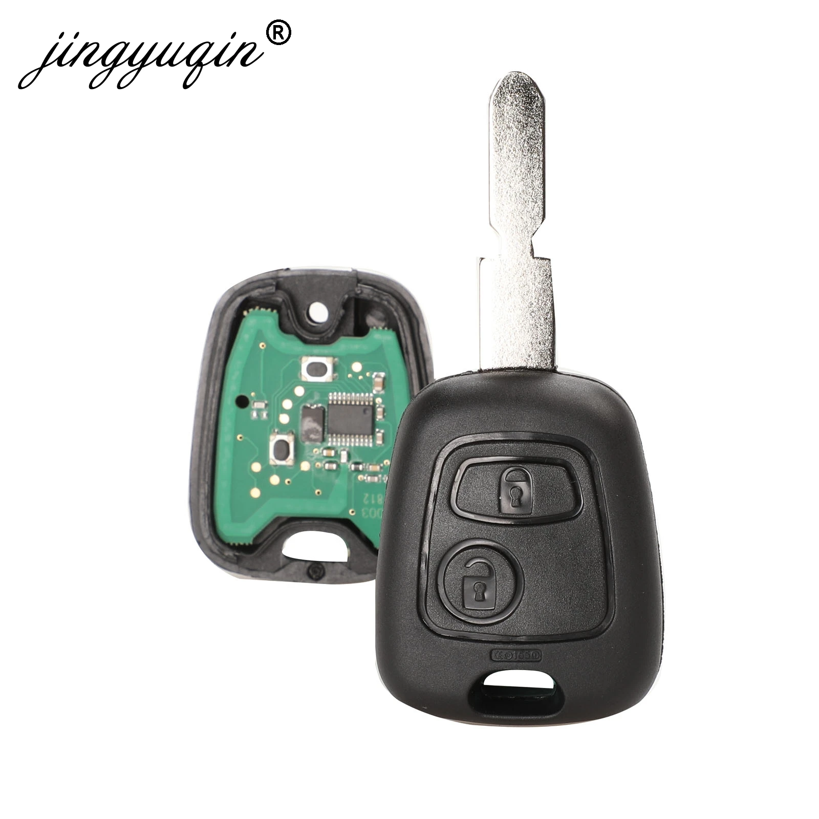 

2 Button Replacement Transponder Auto Car Key Fob For Peugeot 106 107 307 206 207 306 406 For Citroen C2 C1 C3 C4
