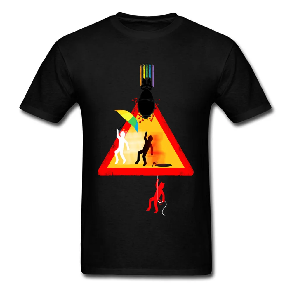 Casual Beware of Falling Object Normal Short Sleeve Autumn Tops & Tees Wholesale O Neck Pure Cotton T-Shirt Men Top T-shirts Beware of Falling Object black